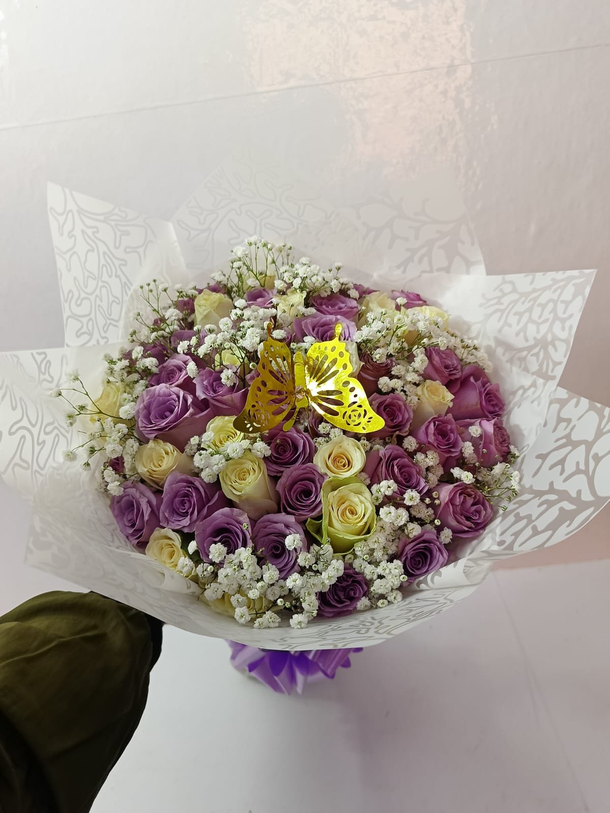 Lavender & Cream Rose Elegance